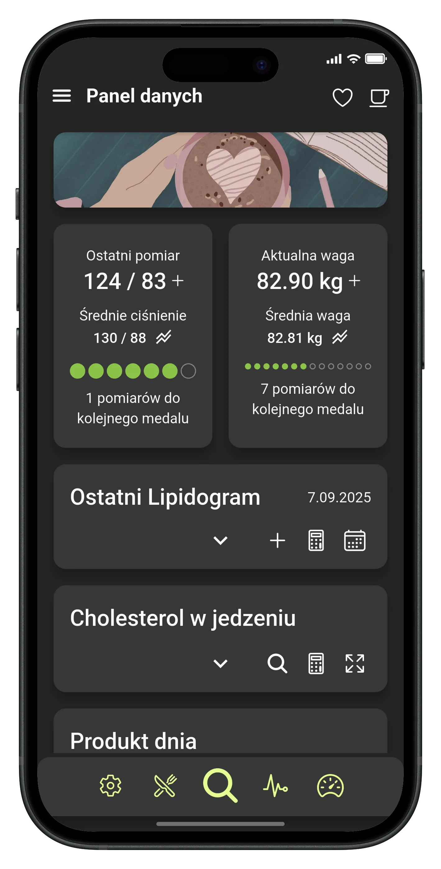 Interfejs aplikacji w przyjaznym dla oczu trybie ciemnym